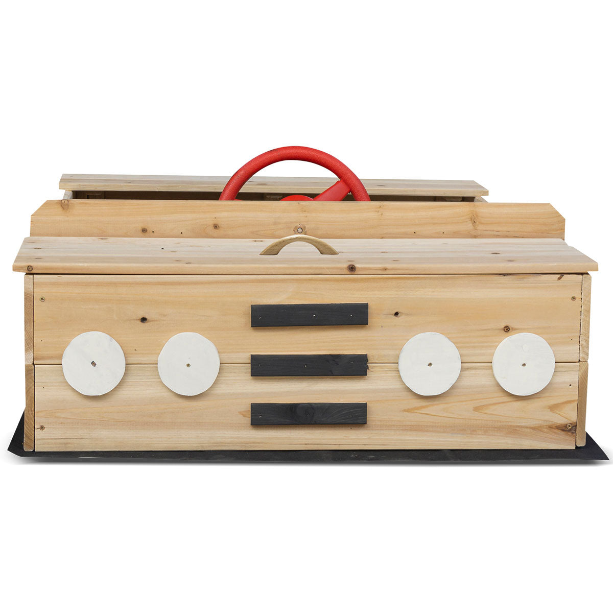 Lifespan Kids Outback Interactive Sandpit – Wooden Outdoor Play Box with Cover
