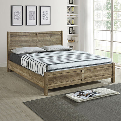 Braneit™ Queen Size Bed Frame – Natural Wood-Look MDF in Oak Colour Finish