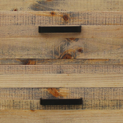 Braneit™ Solid Wood Bedside Table – 2-Drawer Nightstand in Light Brown Finish