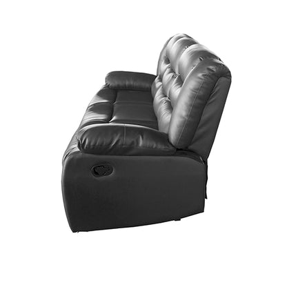 Braneit™ 3 Seater Recliner Sofa In Faux Leather Lounge Couch in Black