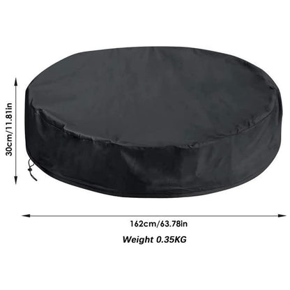 Round Foldable Pool Cover - Dustproof & Sunscreen - 162x30cm - Black / Silver