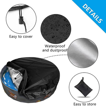 Round Foldable Pool Cover - Dustproof & Sunscreen - 162x30cm - Black / Silver