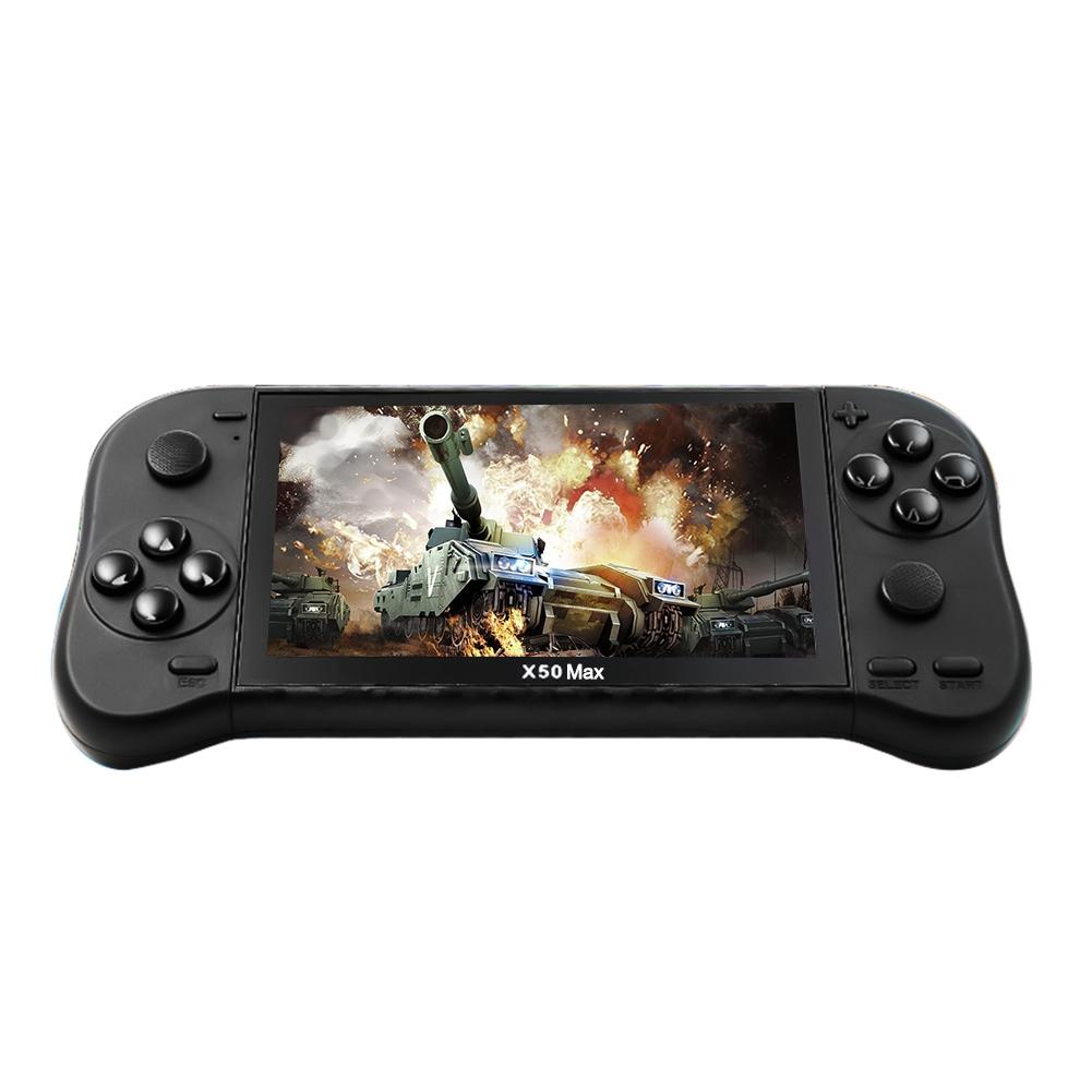 Double Player Handheld Game Console With 6000+ Games - 5.1 Screen - Black