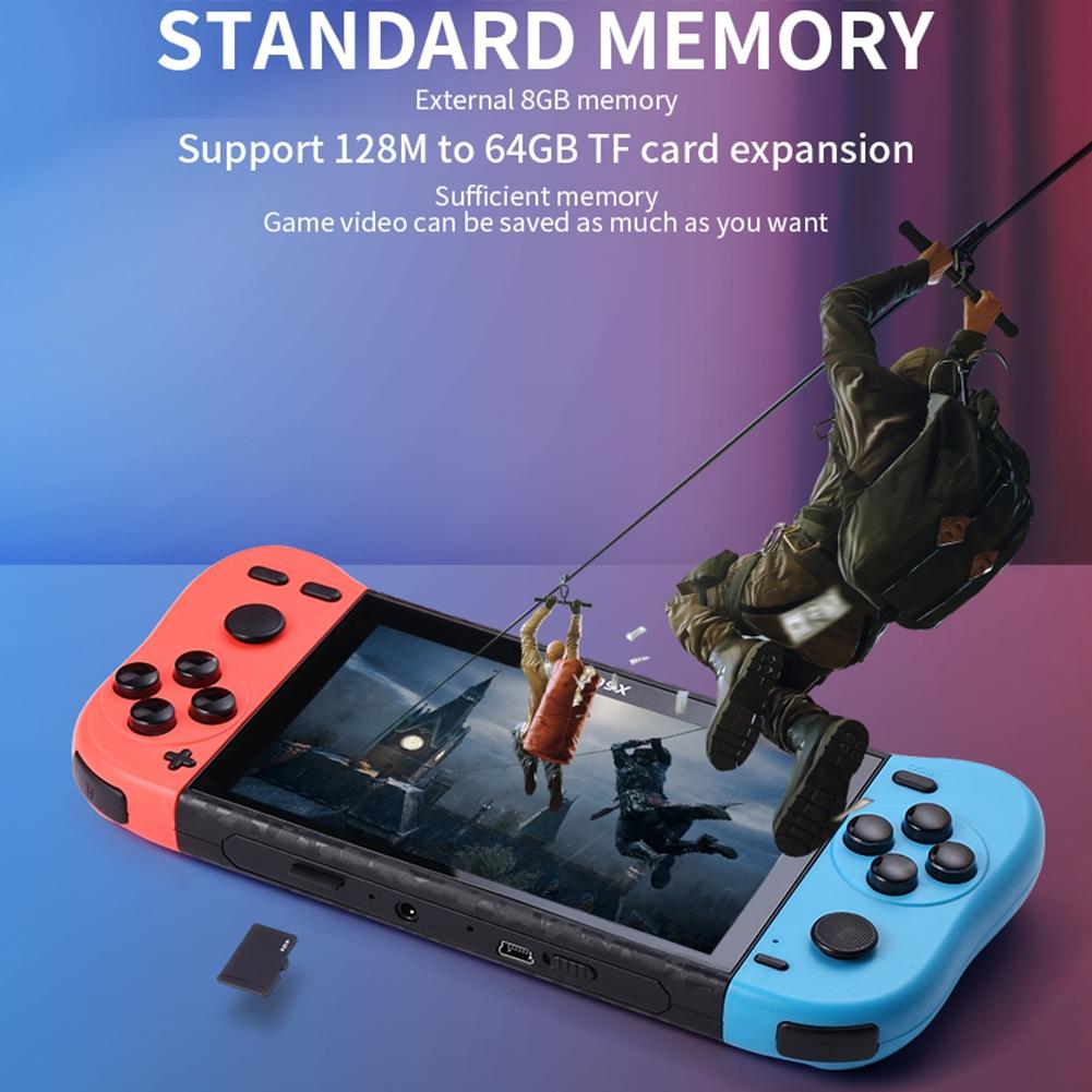 Double Player Handheld Game Console With 6000+ Games - 5.1 Screen - Black