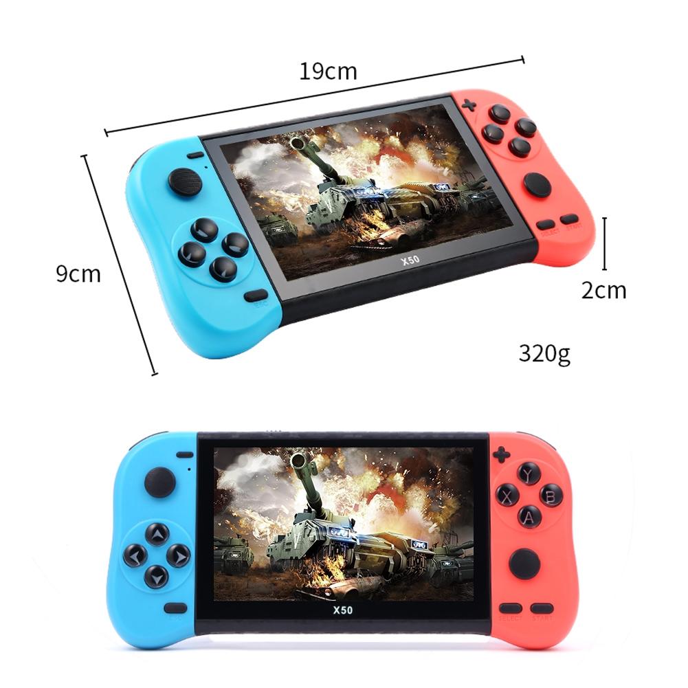 Double Player Handheld Game Console With 6000+ Games - 5.1 Screen - Black