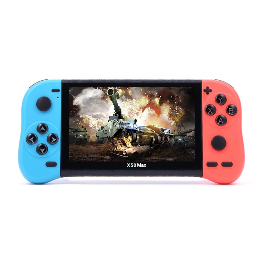 Double Player Handheld Game Console With 6000+ Games - 5.1 Screen - Black