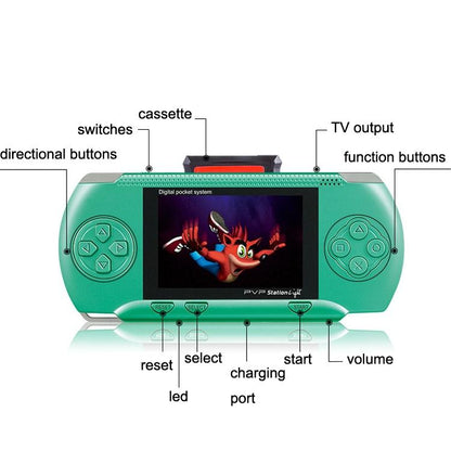 2.4 Mini Colour Screen Gaming Console For Kids - Classic Intellectual Games - Red