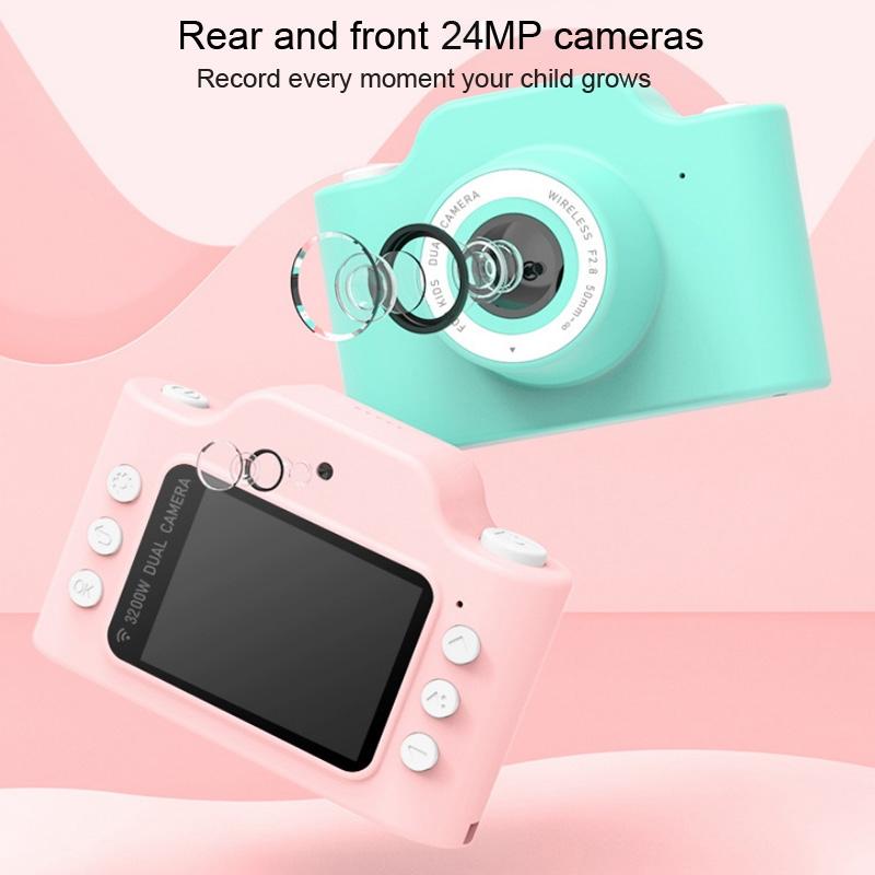 Fun Cartoon Digital Camera for Kids - 24mp Wifi Educational Toys - Pink