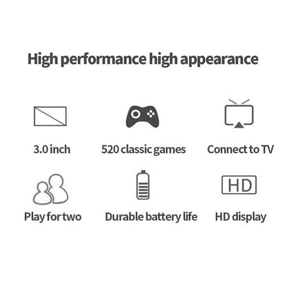 520 Classic Games Handheld Console With 3.0 Screen For S8 - Blue