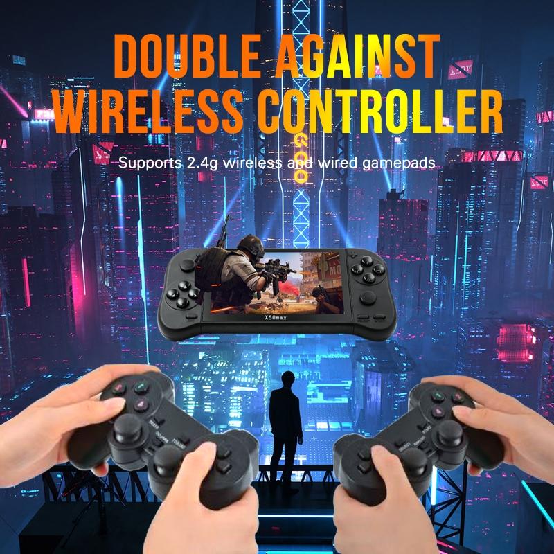 Double Player Handheld Game Console With 6000+ Games - 5.1 Screen - Red+Blue