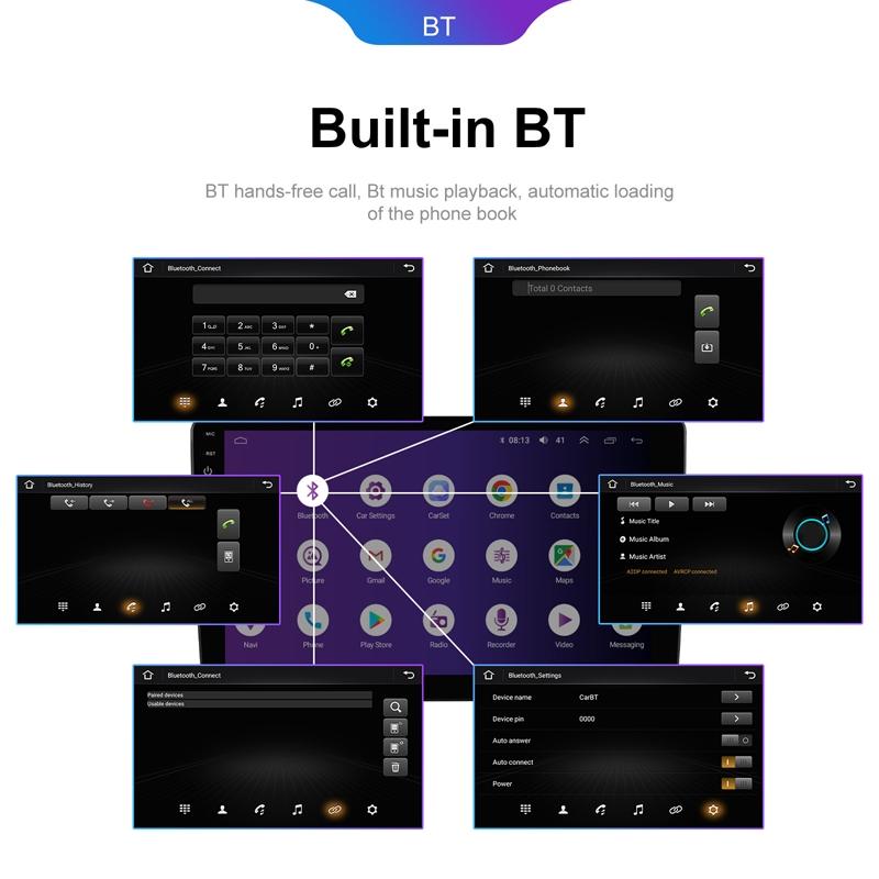 9 Inch 8-Core Carplay Android Navigation Monitor 2 + 32G Memory - Standard + Ahd Camera 4 + 64G