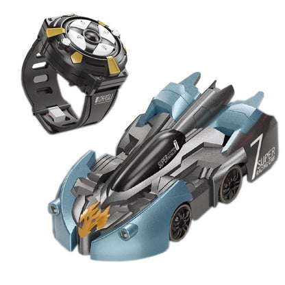 Electric Remote Control Wall Climbing Car for Kids - Mini Toy - Blue Lightning Handle Rc Edition
