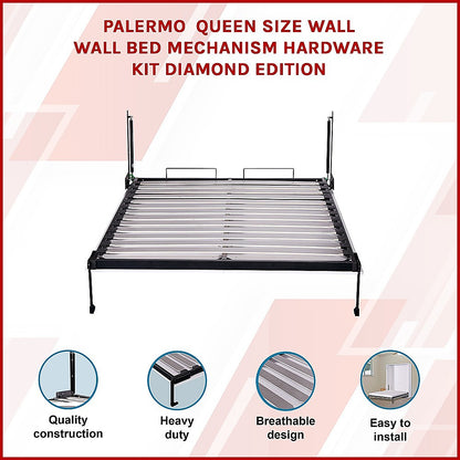 Palermo Queen Size Wall Bed Mechanism Hardware Kit Diamond Edition