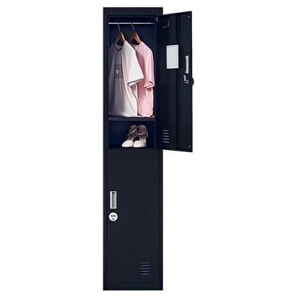 2-Door Vertical Locker for Office Gym Shed School Home Storage