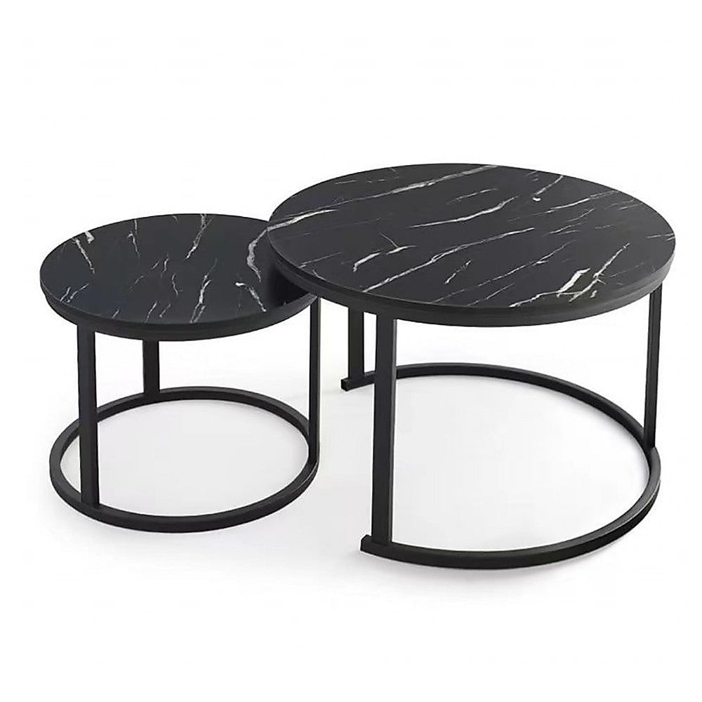Coffee Table Round Marble Design Nesting Side Furniture