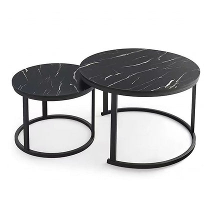Coffee Table Round Marble Design Nesting Side Furniture