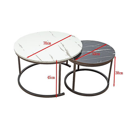 Coffee Table Round Marble Design Nesting Side Furniture