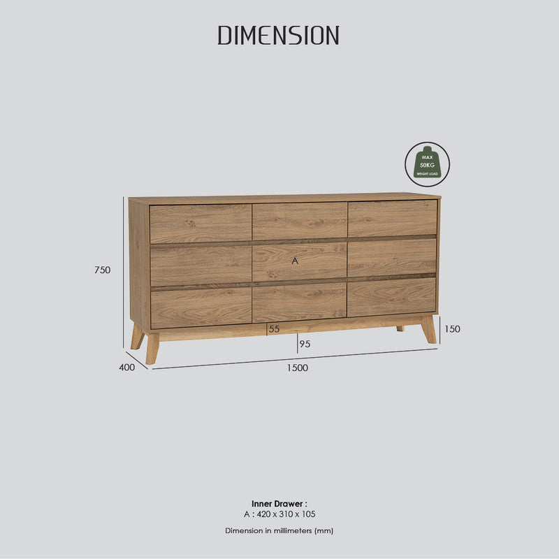 Braneit™ Hirado Sideboard Buffet - Natural