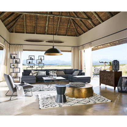 BRASS LOOK HAMMERED COFFEE TABLE