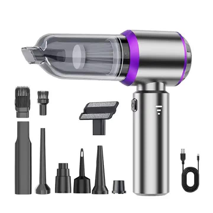 Braneit™ Portable Handheld Vacuum Cleaner Rechargeable Silver Purple