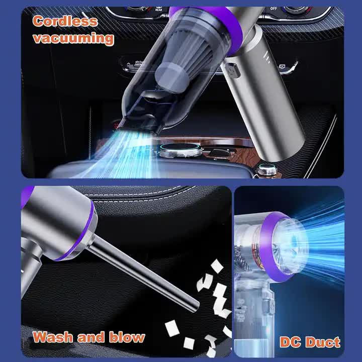 Braneit™ Portable Handheld Vacuum Cleaner Rechargeable Silver Purple