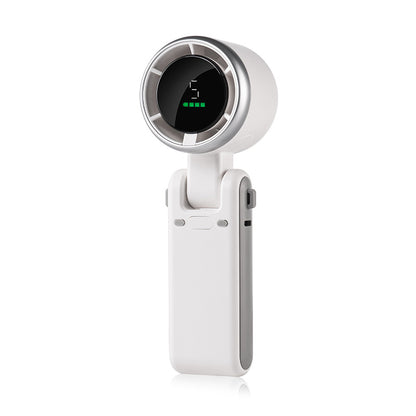 White Portable Handheld Mini Fan - USB Rechargeable Desktop Fan for Outdoor and Indoor Use