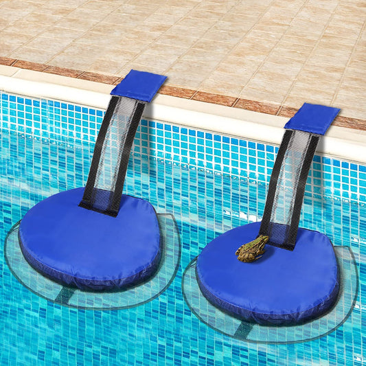 2 Pcs Blue Outdoor Animal Rescue Escape Net for Swimming Pools – Frog and Bird Escape Ladder, PVC Material