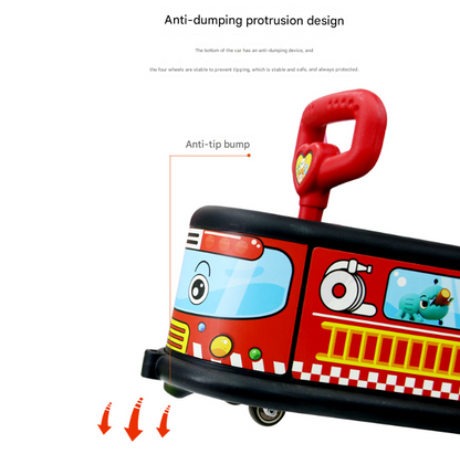 Town Bus Quiet Ride Twist Car for Toddlers - Fun Wiggle Ride-On Toy