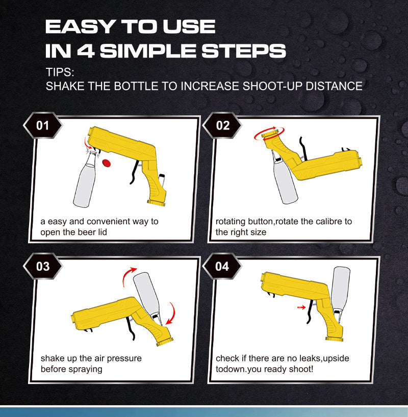 Black Alloy Edition Party Atmosphere Setting Tools Party Atmosphere Props - Novelty Beer Bottle Ejector & Stopper