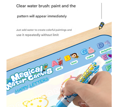 Dinosaur Land Giant Aqua Magic Doodle Mat 100x80cm - Mess-Free Reusable Water Drawing Pad for Creative Kids
