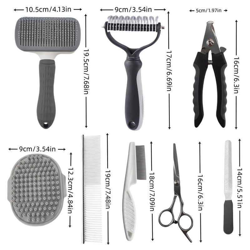 Braneit™ Pet Grooming Kit (9 Pieces)