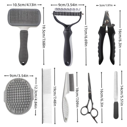 Braneit™ Pet Grooming Kit (9 Pieces)