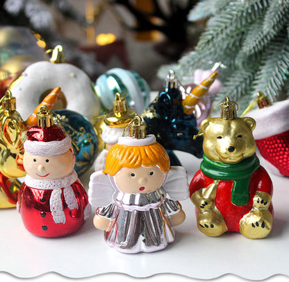 Automobile Model 72-Piece Christmas Bauble Set - Hand-Painted House and Round Ornaments