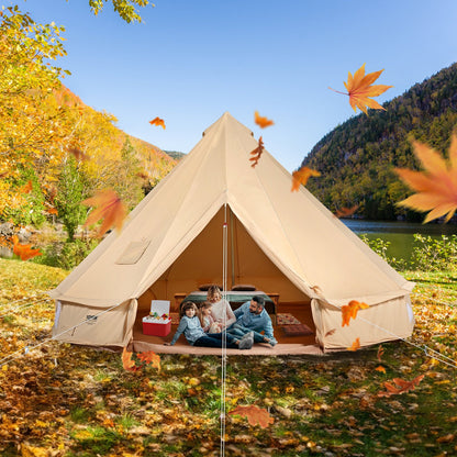 VEVOR Canvas Bell Tent 4m/13.12ft 4-Season Camping Yurt Tent with Stove Jack
