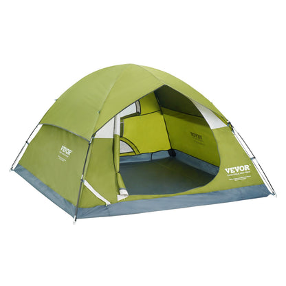 VEVOR Camping Tent, 7 x 7 x 4 ft Fit for 6 Person, Waterproof Lightweight Backpacking Tent, Easy Setup, with Door and Window, for Outdoor Family Camping, Hiking, Hunting, Mountaineering Travel