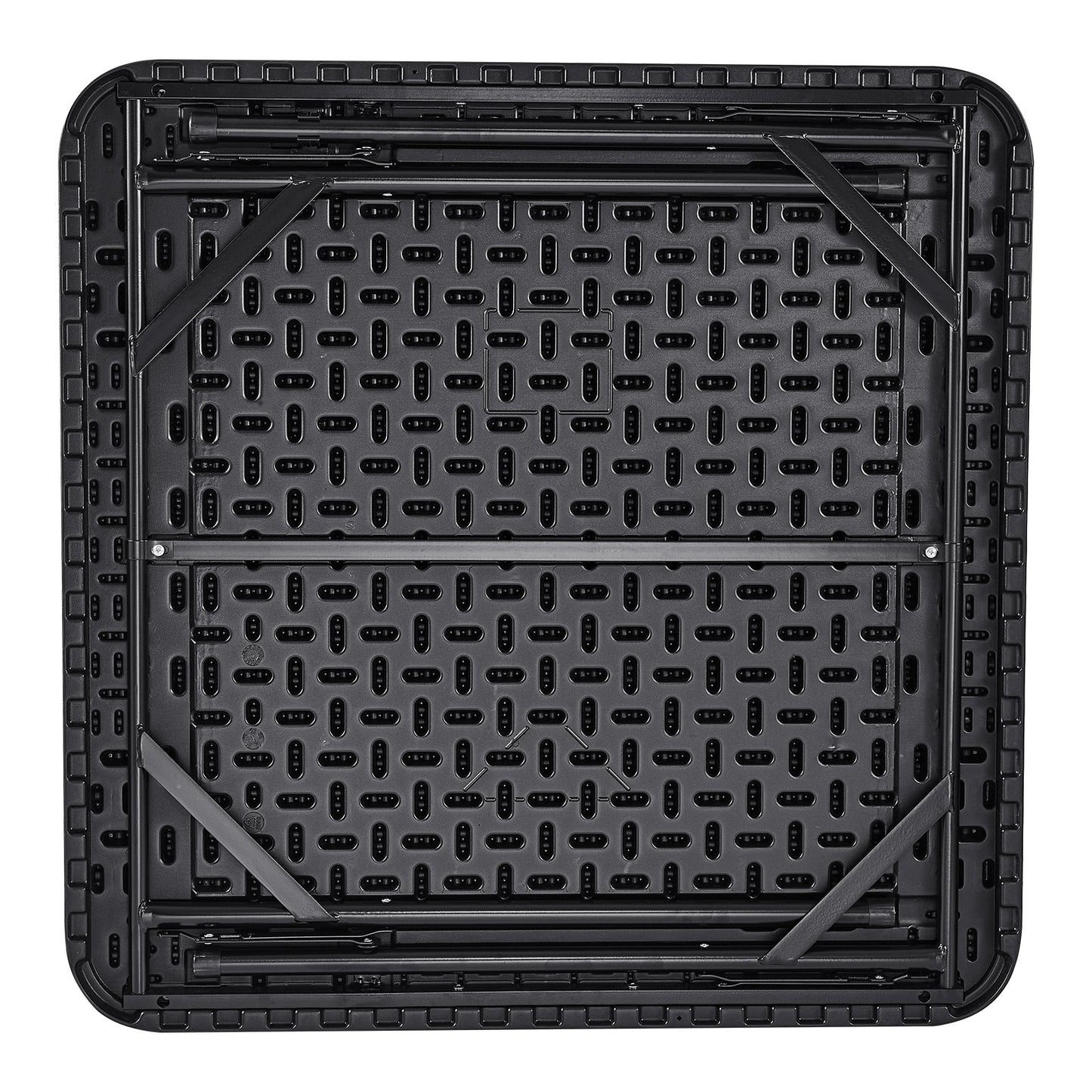 VEVOR Mahjong Table, Square 4 Player Folding Card Table with 4 Cup Holders & 4 Chip Trays, Portable Domino Game Table with 1 Set of Dominoes for Mahjong Poke Puzzles, 90 x 90-inch, Black