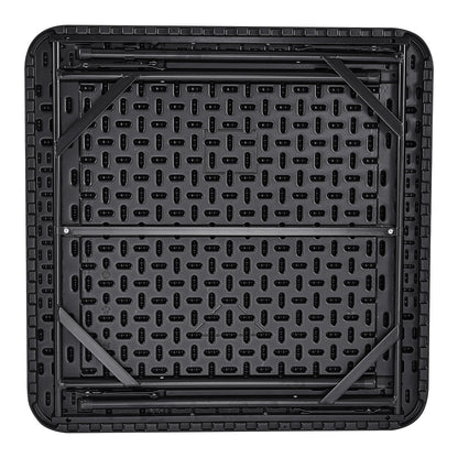 VEVOR Mahjong Table, Square 4 Player Folding Card Table with 4 Cup Holders & 4 Chip Trays, Portable Domino Game Table with 1 Set of Dominoes for Mahjong Poke Puzzles, 90 x 90-inch, Black