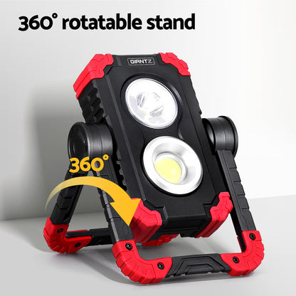 Giantz Rechargeable LED Work Light Cordless Torch USB Folding Rotation Lamp